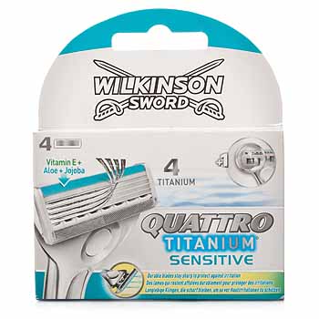 Dagaanbieding - Wilkinson Quattro Titanium Sensitive Mesjes 4 stuks dagelijkse aanbiedingen