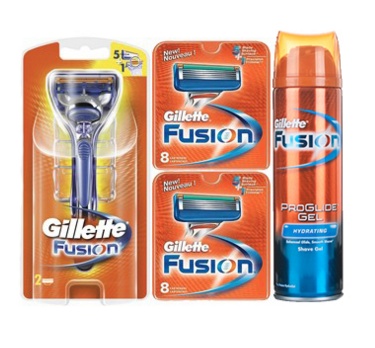 Dagaanbieding - Gillette Combi Fusion Systeem + 16 mesjes + Gel dagelijkse aanbiedingen