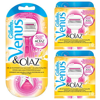 Dagaanbieding - Gillette Venus en Olaz Sugarberry Combi Apparaat + 1 Mesje + 12 Mesjes dagelijkse koopjes