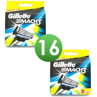 Dagaanbieding - Gillette Combi Scheermesjes Mach3 16 (2x8) mesjes *nieuw* dagelijkse aanbiedingen