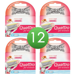Dagaanbieding - Wilkinson Sword Combi Quattro For Women 12 scheermesjes dagelijkse aanbiedingen