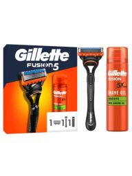 Gillette Fusion5 Cadeauset Scheersysteem incl 1 Mesje + 200ml Scheergel 