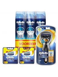 Gillette Combi Fusion ProGlide Flexball Houder incl 17 Mesjes + 3x ProGlide Hydrating Gel 200ml
