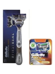 Gillette Combi Fusion ProGlide Power Houder Chrome + 4 pack