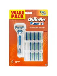 Gillette Fusion Scheersysteem incl 11 Mesjes Value Pack
