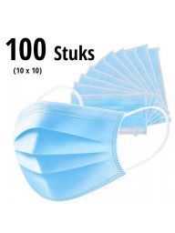 Wegwerp Mondkapjes 3-laags Blauw 100 Stuks