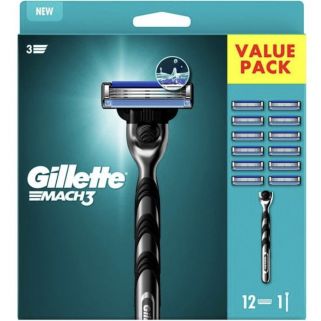 Gillette Mach3 Houder incl 12 Mesjes Nieuw
