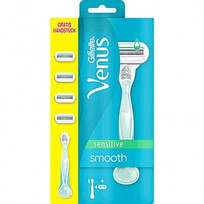 Gillette Venus Smooth Sensitive Scheersysteem incl 4 Mesjes