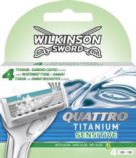 Wilkinson Quattro Titanium Sensitive Mesjes 4 stuks