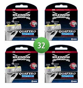 Wilkinson Sword Combi Scheermesjes Quattro Titanium Precision 32 mesjes