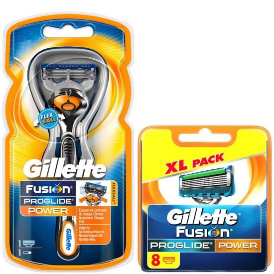 Gillette Combi Fusion Proglide Power Flexball Houder incl 9 Mesjes