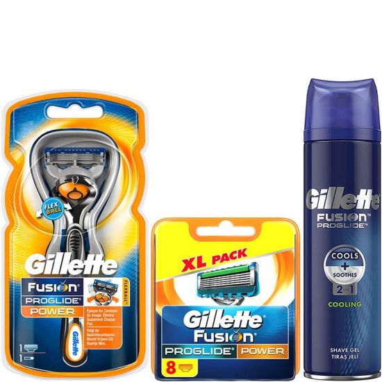 Gillette Combi Fusion ProGlide Power Systeem incl 9 mesjes + Cooling Scheergel