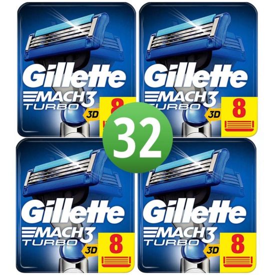 Gillette Mach3 Turbo 3D Mesjes 32 Stuks