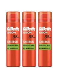 Gillette Combi Fusion5 Sensitive Scheergel 3x200ml