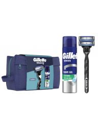 Gillette Mach3 Cadeauset Toilettas Systeem incl 2 mesjes + scheergel