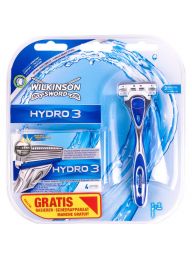 Wilkinson Hydro3 4 pack met GRATIS Scheersysteem incl 1 Mesje + Opberghouder