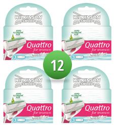 Wilkinson Sword 12 Quattro For Women Sensitive scheermesjes