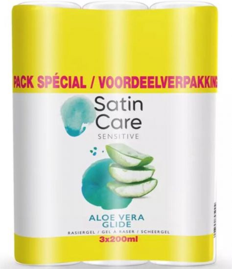 Gillette Satin Care 3x 200ml Scheergel Aloe Vera