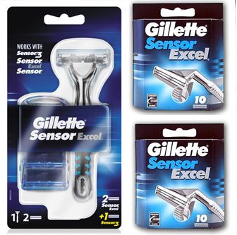 Gillette Combi Sensor Excel Scheersysteem incl 23 mesjes