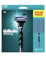 Gillette Mach3 Houder incl 12 Mesjes Nieuw