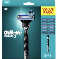 Gillette Mach3 Houder incl 12 Mesjes Nieuw