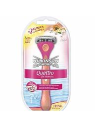 Wilkinson Quattro For Women Apparaat + 2 gratis mesjes Papaya and Pearl