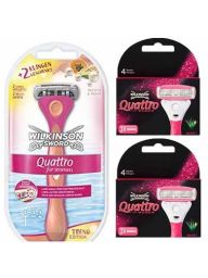 Wilkinson Quattro For Women Papaya and Pearl Houder incl 9 Mesjes