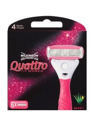 Wilkinson Quattro For Woman Scheermesjes 6 Stuks