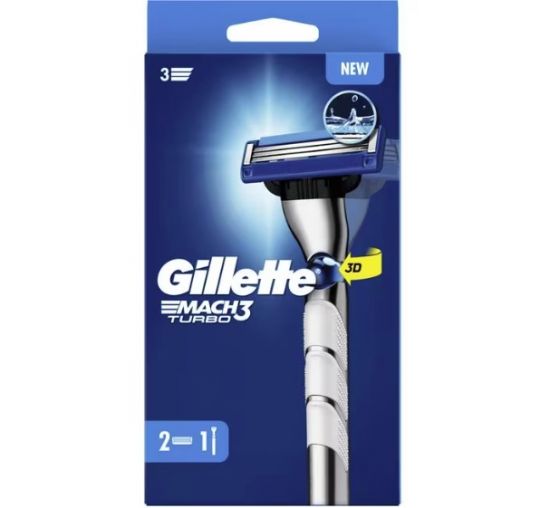 Gillette Mach3 Turbo 3D Scheersysteem incl 2 Mesjes