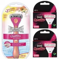 Wilkinson Quattro For Women Papaya and Pearl Houder incl 9 Mesjes