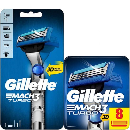 Gillette Combi Mach3 Turbo 3D Scheersysteem incl 9 Mesjes