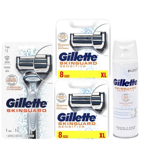 Gillette Combi SkinGuard Systeem incl 17 mesjes + Scheerschuim