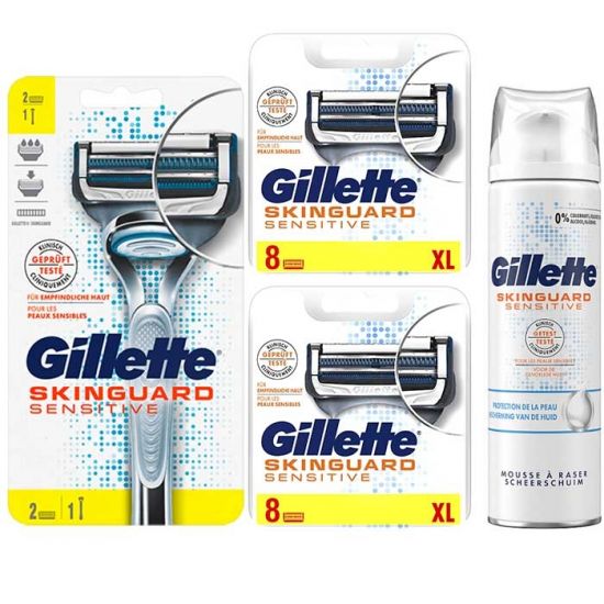 Gillette Combi SkinGuard Systeem incl 18 mesjes + Scheerschuim