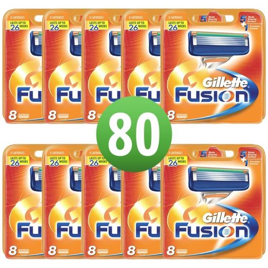 Gillette Fusion5 Scheermesjes 80 Stuks Hele Doos (10x8)