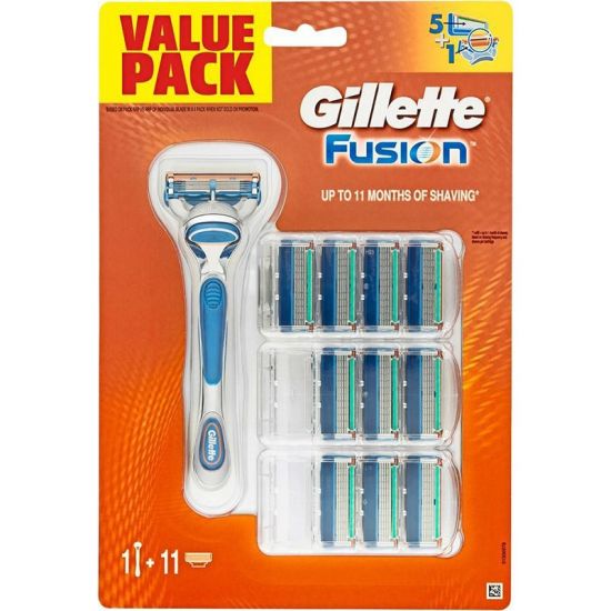Gillette Fusion Scheersysteem incl 11 Mesjes Value Pack