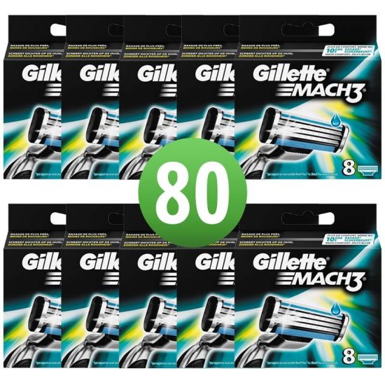 Gillette Mach3 Scheermesjes 80 Stuks Hele Doos (10x8)