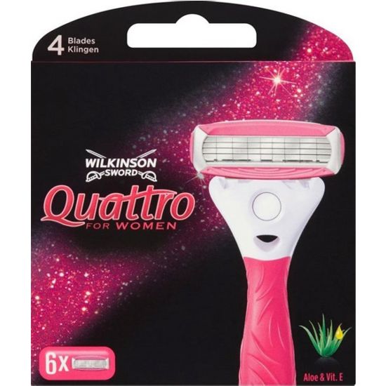 Wilkinson Quattro For Woman Scheermesjes 6 Stuks