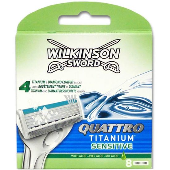 Wilkinson Quattro Titanium Sensitive Mesjes 8 stuks