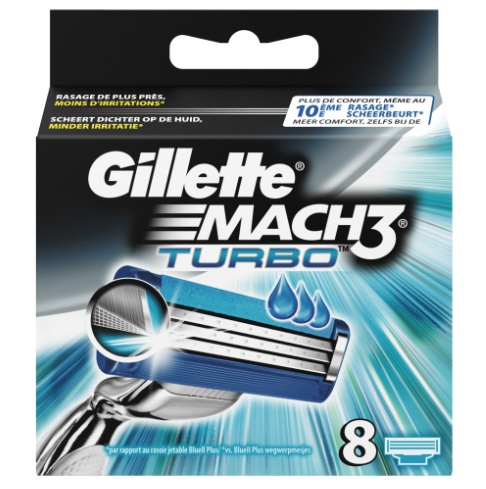 Dagaanbieding - Gillette Mach3 Turbo Scheermesjes 8 stuks pack dagelijkse koopjes
