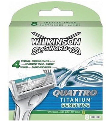 Dagaanbieding - Wilkinson Quattro Titanium Sensitive Mesjes 8 stuks dagelijkse aanbiedingen