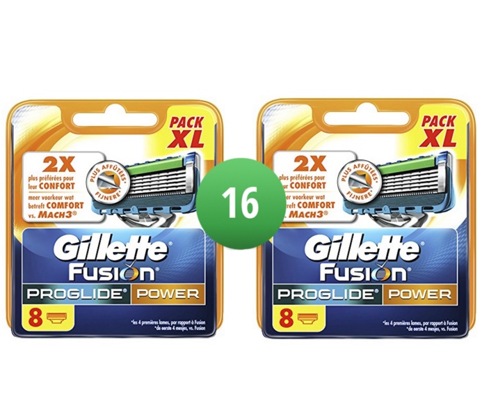 Dagaanbieding - Gillette Combi Scheermesjes Fusion ProGlide Power 16 mesjes (2x8) dagelijkse koopjes
