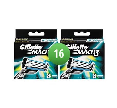 Dagaanbieding - Gillette-Combi-Scheermesjes-Mach3-16-mesjes-(2x8) dagelijkse koopjes
