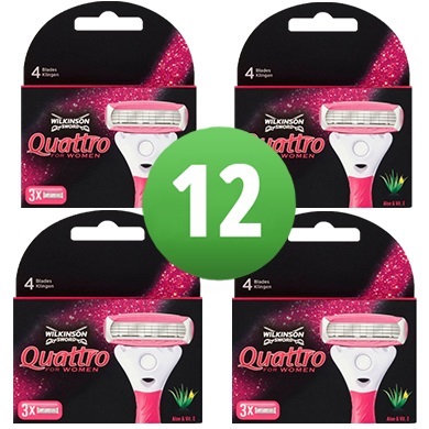 Dagaanbieding - Wilkinson Sword Combi Quattro For Women 12 Mesjes Pink dagelijkse koopjes