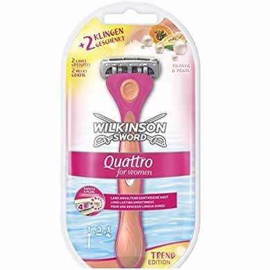 Wilkinson Quattro For Women Apparaat + 2 gratis mesjes Papaya and Pearl