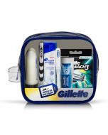 Gillette Mach3 Toilettas met Houder incl 9 Mesjes + 4 Handige Producten