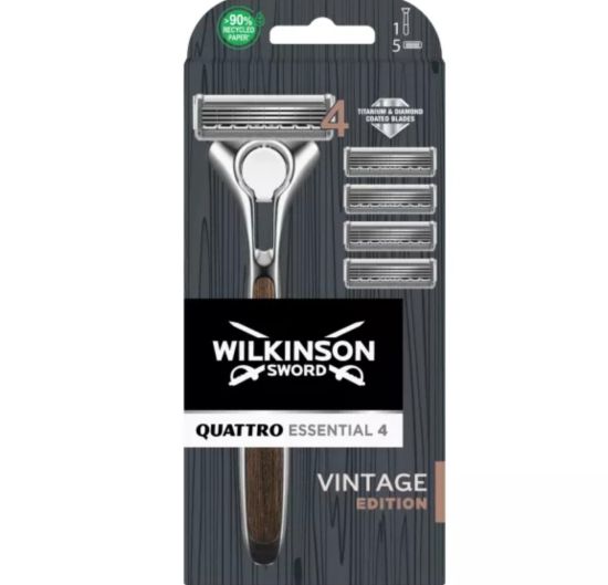 Wilkinson Quattro Vintage scheersysteem incl 5 scheermesjes