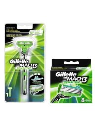 Gillette Mach3 Sensitive Combi Houder incl 9 mesjes