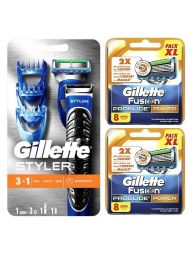 Gillette Combi Fusion ProGlide Styler Systeem + 16 ProGlide Power Mesjes