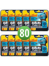 Gillette Fusion ProShield Chill Scheermesjes 80 Stuks Hele Doos (10x8)