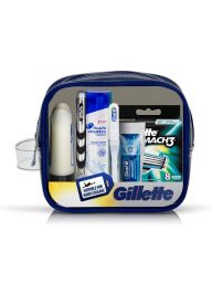 Gillette Mach3 Toilettas met Houder incl 9 Mesjes + 4 Handige Producten